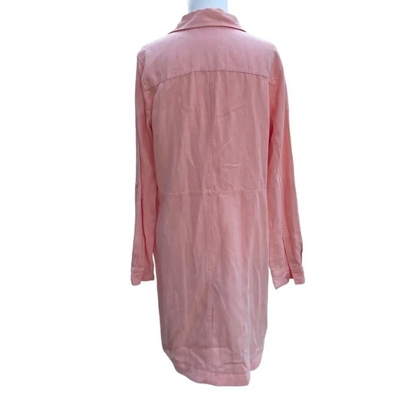 Soft Surroundings linen/lyocell shirt dress. Pink/peach, size small. - Picture 2 of 7